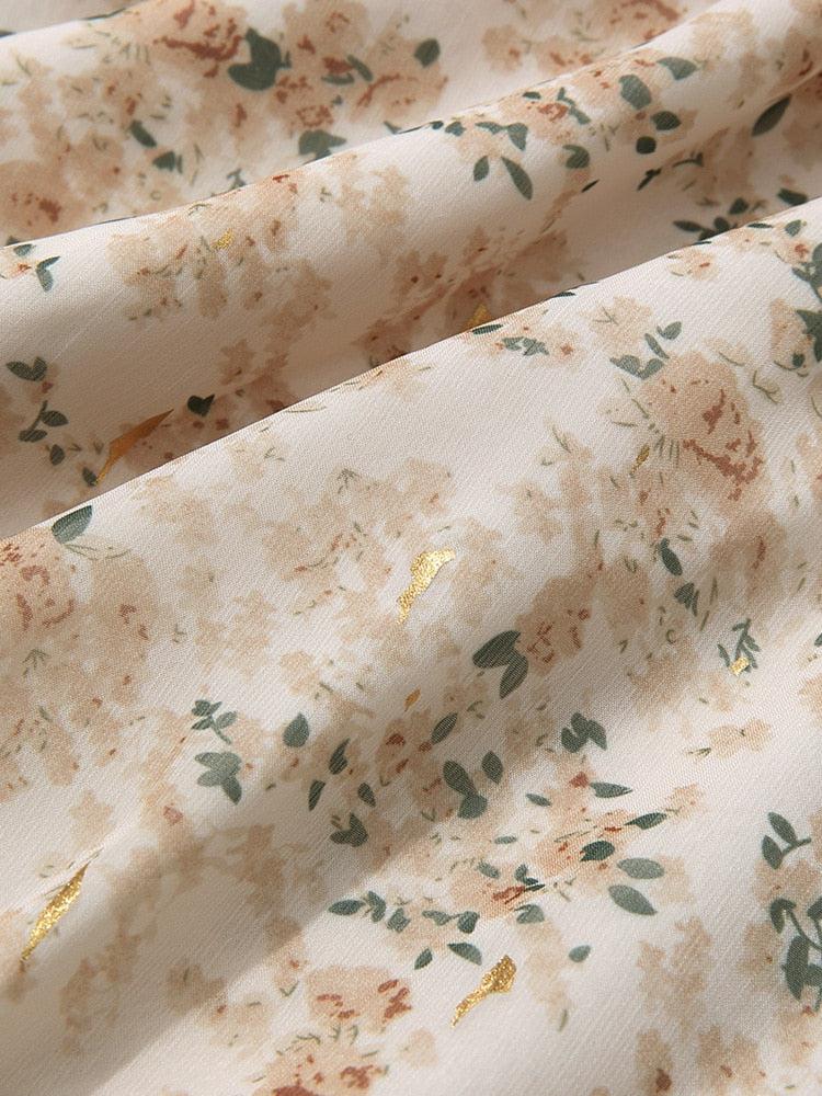 Cottagecore Lace Detailed Floral Midi Dress-Mauv Studio