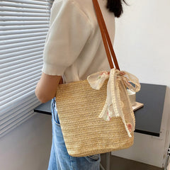 Cottagecore Straw Bag-Handbags-MAUV STUDIO-STREETWEAR-Y2K-CLOTHING