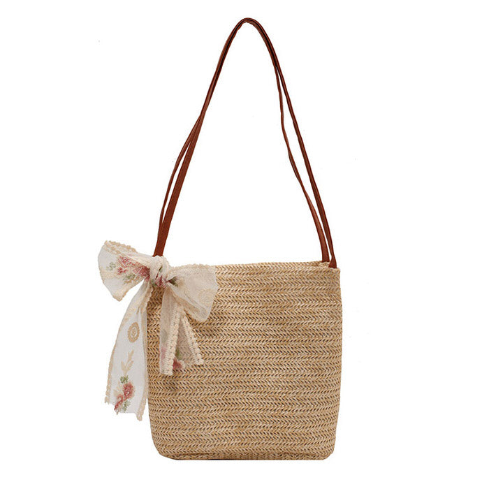Cottagecore Straw Bag-Handbags-MAUV STUDIO-STREETWEAR-Y2K-CLOTHING