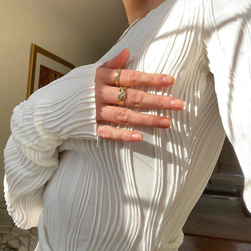 Crinkle Long Sleeve Top – MAUVSTUDIO®