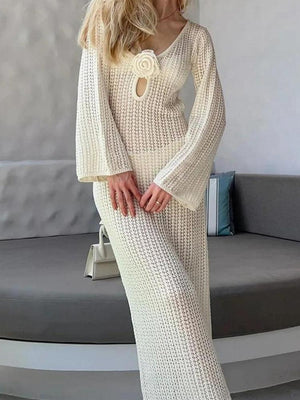 Crochet Maxi Dress view 4 | MAUVSTUDIO®