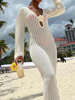 Crochet Maxi Dress view 6 | MAUVSTUDIO®