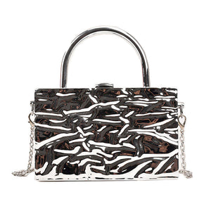 Crumpled Metal Chain Bag-Handbags-MAUV STUDIO-STREETWEAR-Y2K-CLOTHING