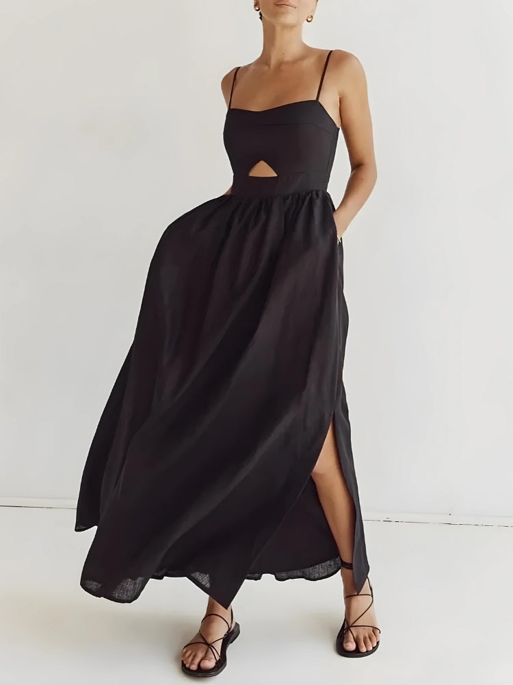Cut Out Slit Maxi Dress view 2 | MAUVSTUDIO®