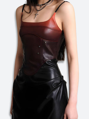 Cyberpunk Faux Leather Midi Dress view 5 | MAUVSTUDIO®