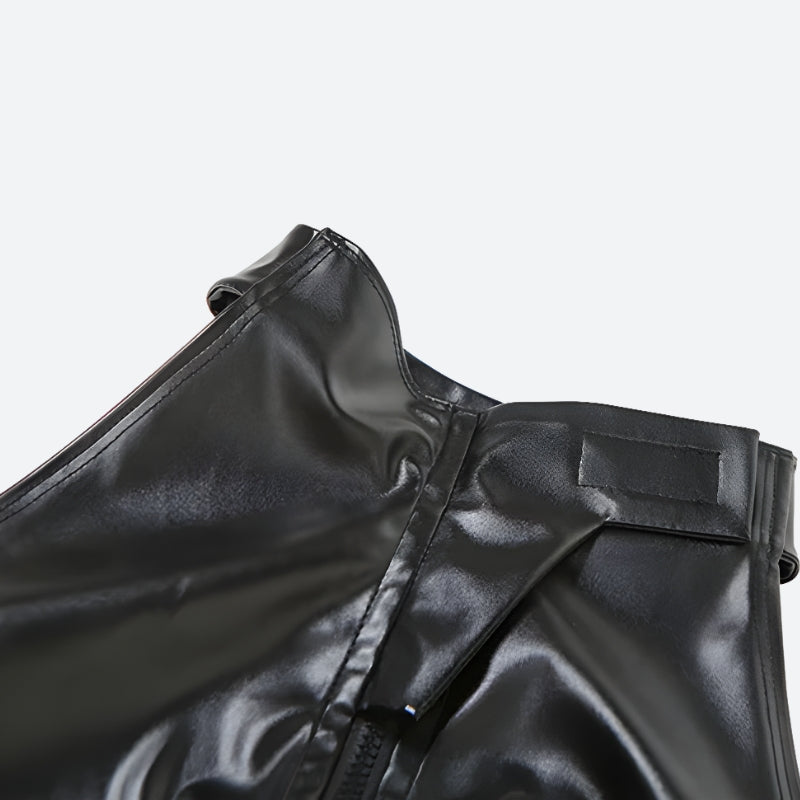 Cyberpunk Faux Leather Zip Up Top – MAUVSTUDIO®