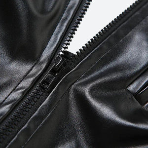 Cyberpunk Faux Leather Zip Up Top – MAUVSTUDIO®
