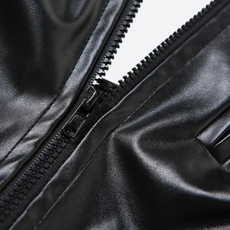 Cyberpunk Faux Leather Zip Up Top – MAUVSTUDIO®