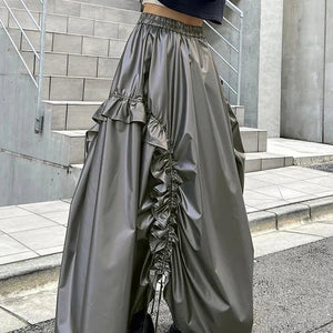 , Y2K skirt styled with a crop top