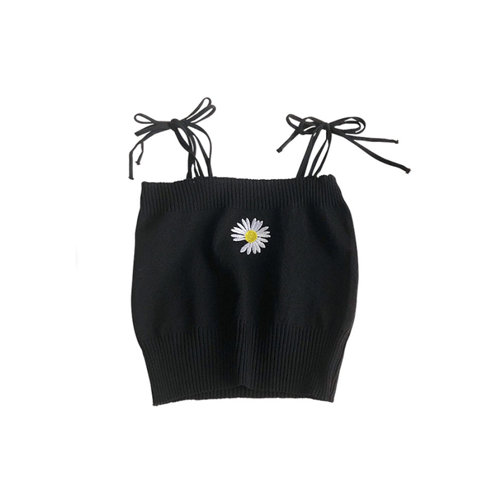 Daisy Knit Tank Top-Tops-MAUV STUDIO-STREETWEAR-Y2K-CLOTHING