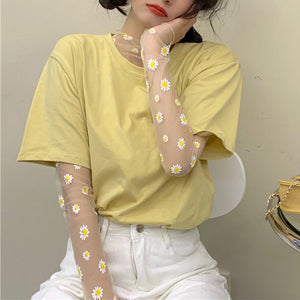 Daisy Mesh Top + Tee Co-Ord-Tops-MAUV STUDIO-STREETWEAR-Y2K-CLOTHING
