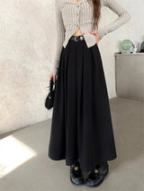 Dark Academia Midi Skirt, Y2K skirt styled with a crop top