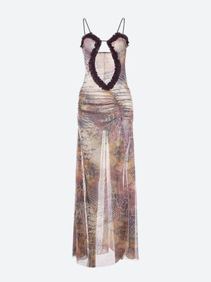 Deep Plunge Slit Maxi Dress view 3 | MAUVSTUDIO®