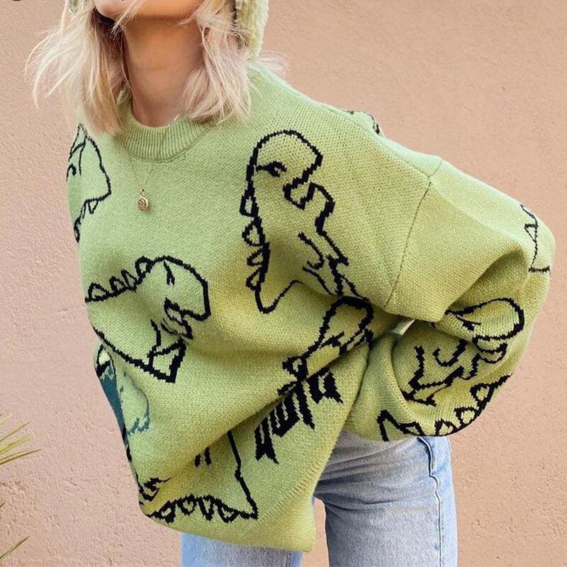 Dinosaur Knitted Sweater-Mauv Studio