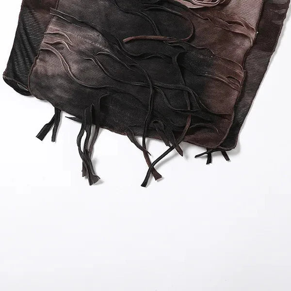 Distressed Sheer Maxi Dress view 7 | MAUVSTUDIO®