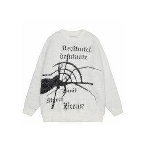 'Dominate' Furry Knit Cotton Sweater-Sweaters-MAUV STUDIO-STREETWEAR-Y2K-CLOTHING