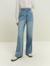 Double Buttoned Light Washed Jeans-Blue-XS-MAUV STUDIO