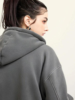 Double Zip-Up Cropped Hoodie-Mauv Studio
