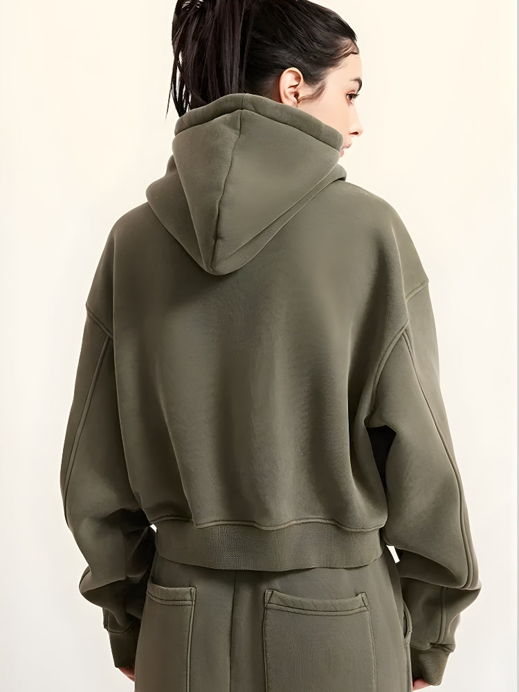 Double Zip-Up Cropped Hoodie – MAUVSTUDIO®