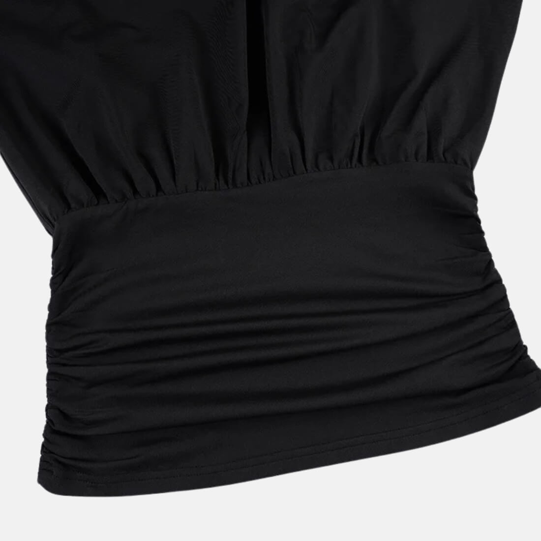 Draped Turtleneck Top with fitted cut, Y2K long sleeve top styled with low rise bottoms