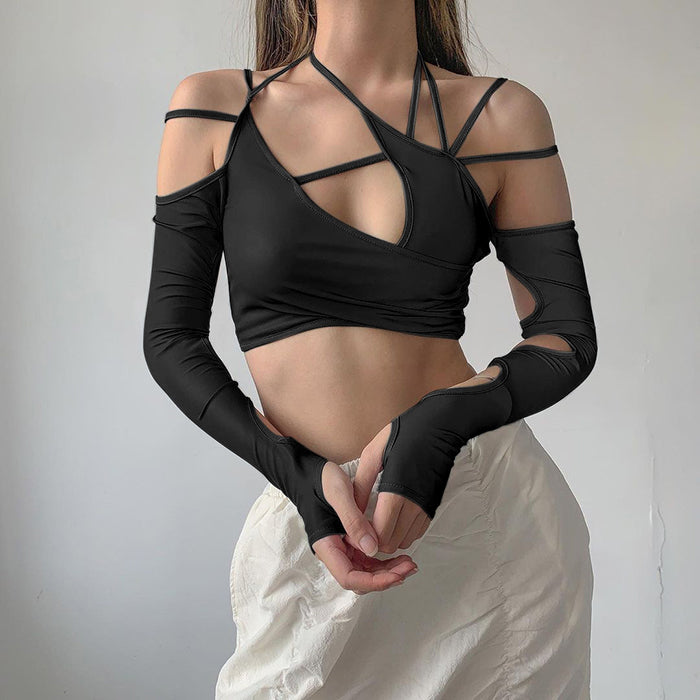E-girl Aesthetic Cut Out Top-Crop Tops-MAUV STUDIO-STREETWEAR-Y2K-CLOTHING