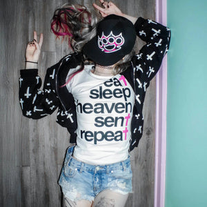 Eat Sleep Heaven Sent Repeat Tee – MAUVSTUDIO®