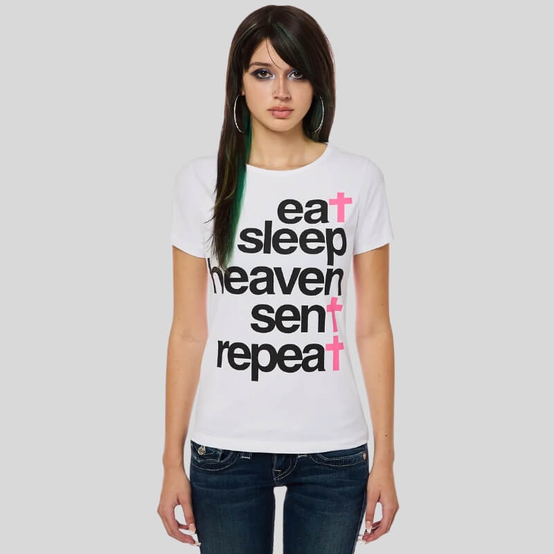 Eat Sleep Heaven Sent Repeat Tee – MAUVSTUDIO®