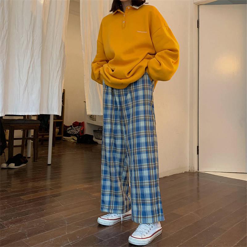 Elasticated Waist Checkered Sweatpants-Mauv Studio