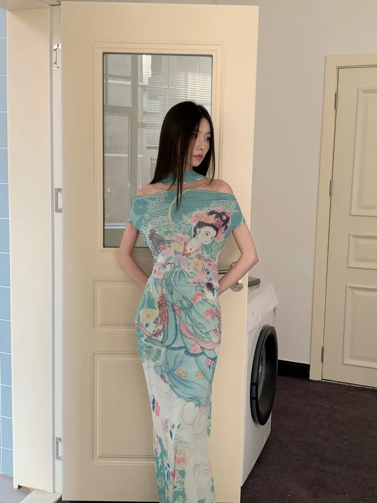 Ethereal Art Maxi Dress view 2 | MAUVSTUDIO®