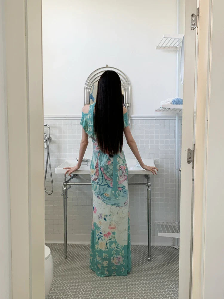 Ethereal Art Maxi Dress view 3 | MAUVSTUDIO®