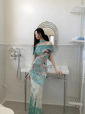 Ethereal Art Maxi Dress view 5 | MAUVSTUDIO®