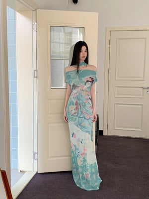 Ethereal Art Maxi Dress view 8 | MAUVSTUDIO®