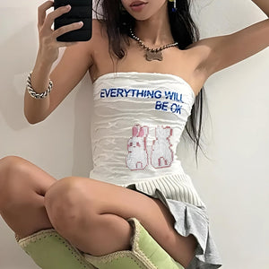 Everything Will Be Ok Tube Top-Mauv Studio
