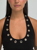 Eyelet Halter Neck Top – MAUVSTUDIO®