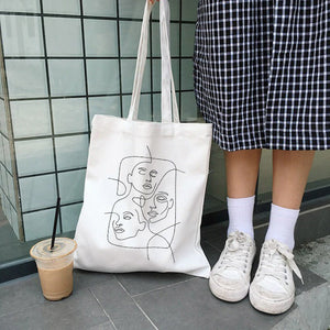 Face Outline Shoulder Bag-Handbags-MAUV STUDIO-STREETWEAR-Y2K-CLOTHING