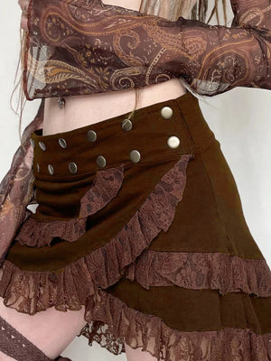, Y2K skirt styled with a crop top