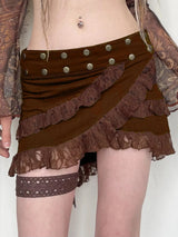 , Y2K skirt styled with a crop top