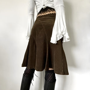 , Y2K skirt styled with a crop top