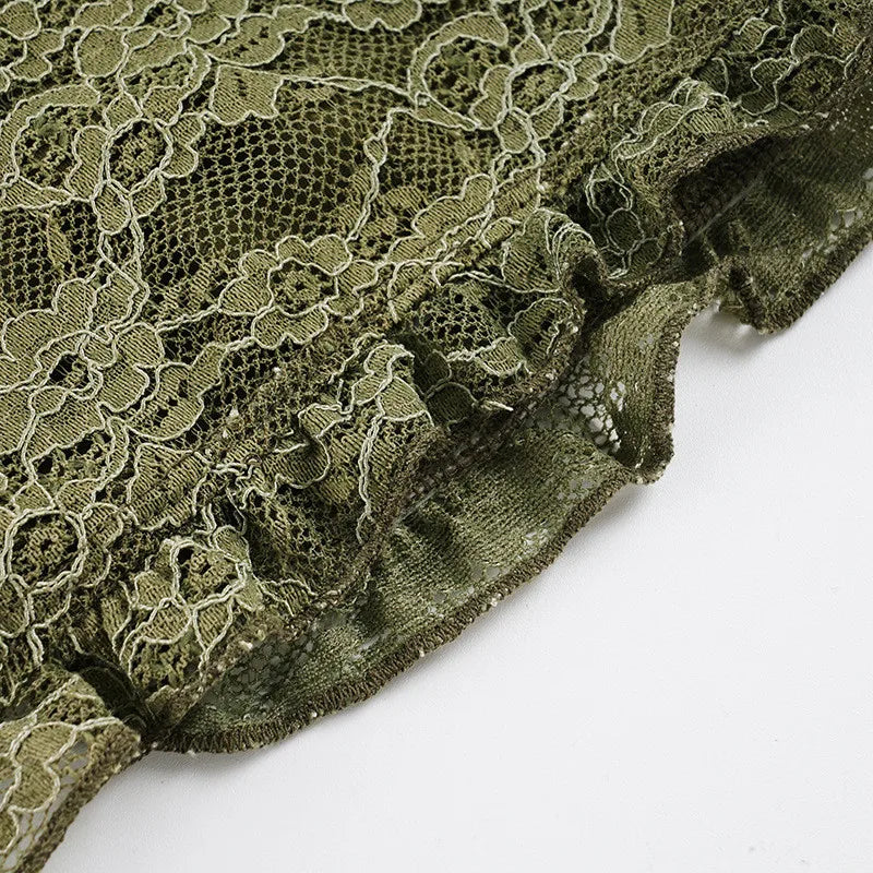 Fairy Grunge Lace Top with lace trim, Y2K long sleeve top styled with low rise bottoms