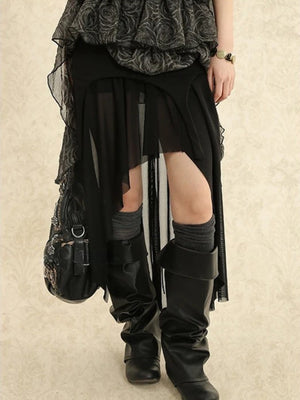 , Y2K skirt styled with a crop top