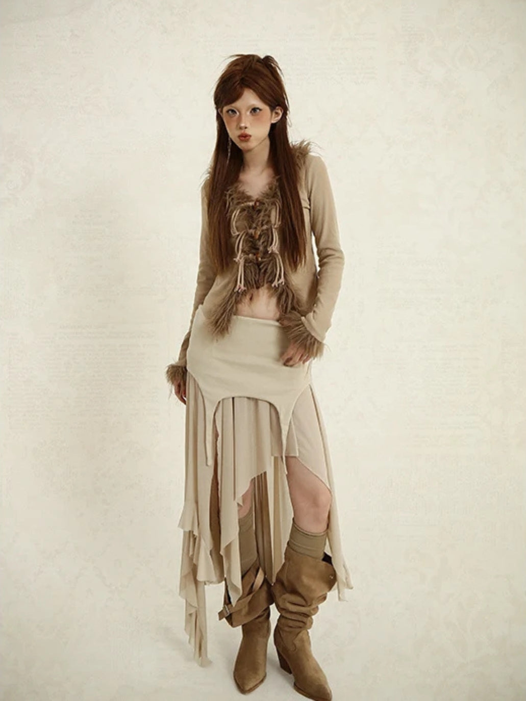 Fairy Grunge Layered Skirt, fairy grunge skirt styled with a crop top