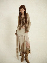 Fairy Grunge Layered Skirt, fairy grunge skirt styled with a crop top