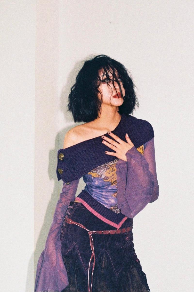 Fairy Grunge Off Shoulder Mesh Top – MAUV STUDIO®® – MAUVSTUDIO®