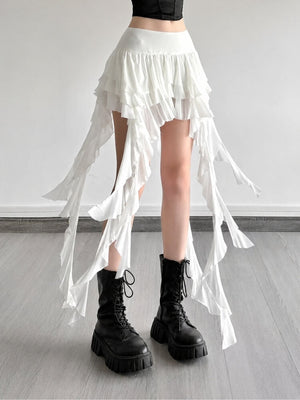 , Y2K skirt styled with a crop top