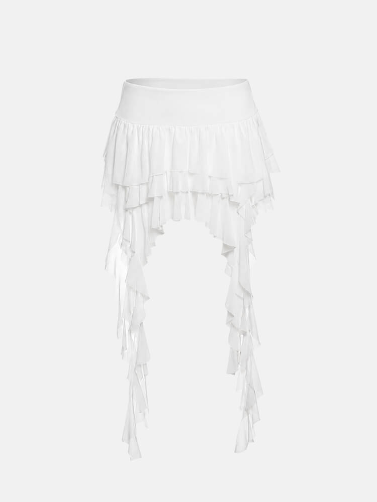, Y2K skirt styled with a crop top