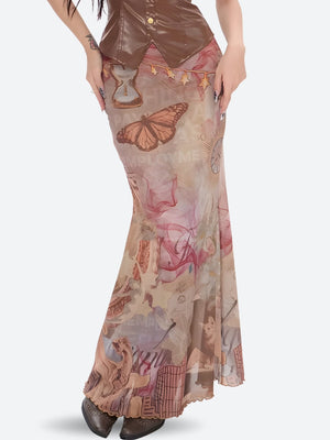 , Y2K skirt styled with a crop top