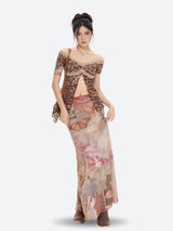 , Y2K skirt styled with a crop top
