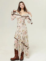 Fairycore Butterfly Off Shoulder Midi Dress view 8 | MAUVSTUDIO®