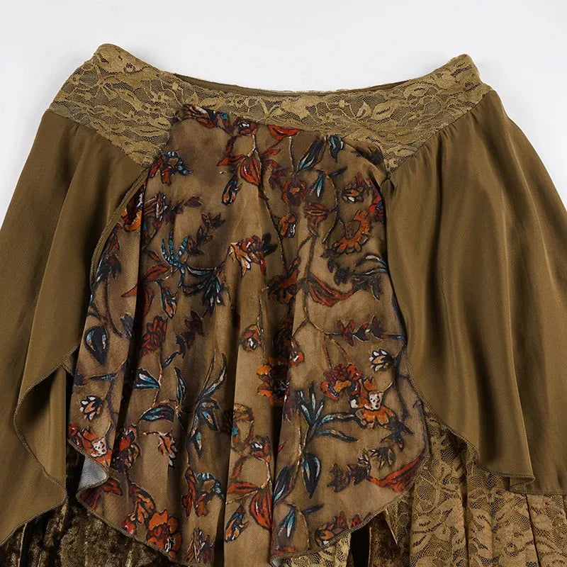 , Y2K skirt styled with a crop top