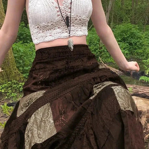 , Y2K skirt styled with a crop top